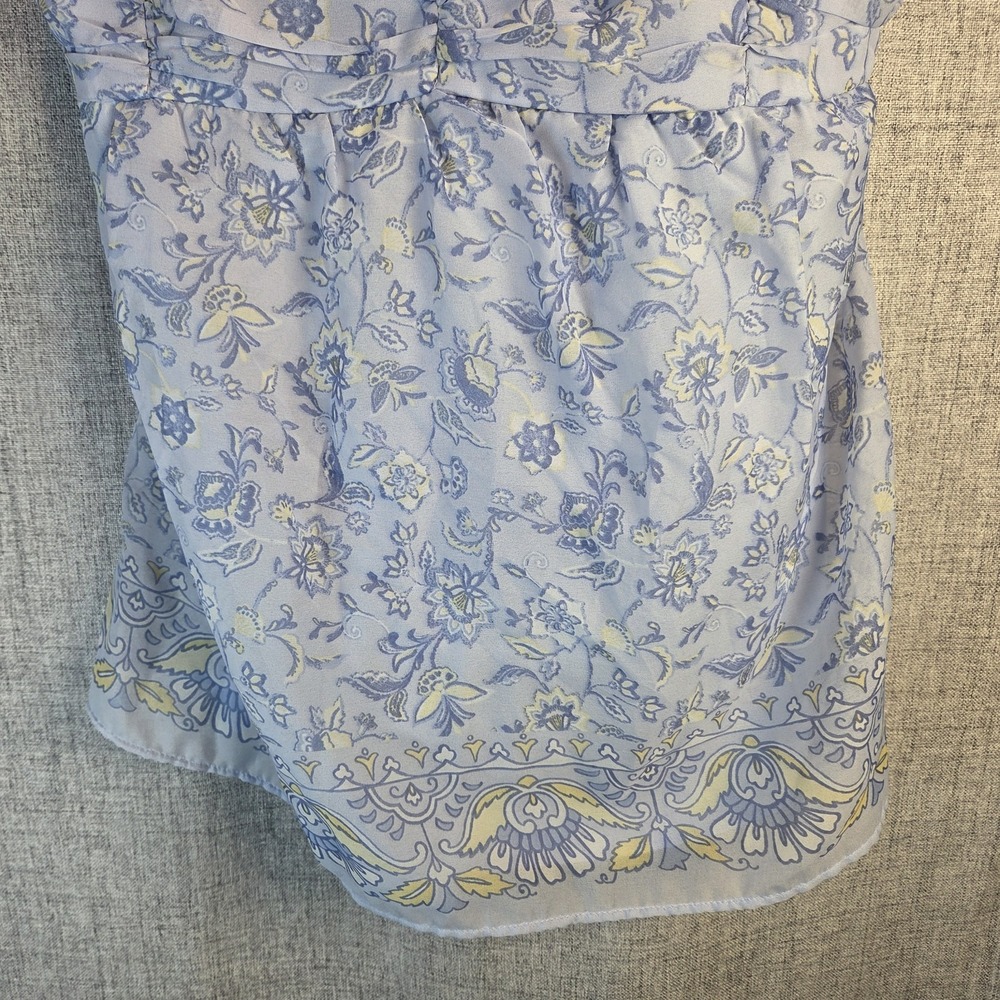 Hollister Tank Top Babydoll Womens Medium Blue Chiffon Lined Smocked Fairy NWT - Picture 3 of 8